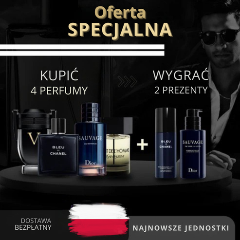 Kup 1, otrzymaj 4: Invictus + Bleu de Chanel + Sauvage + La Nuit de L’Homme + 2 ekskluzywne upominki